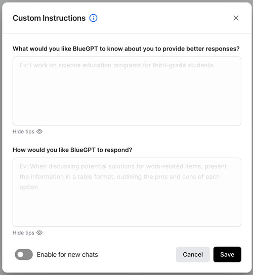 VelvetYuzu - AI custom instructions